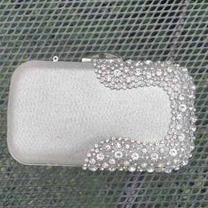 Lovely Silver Fancy Clutch with strap